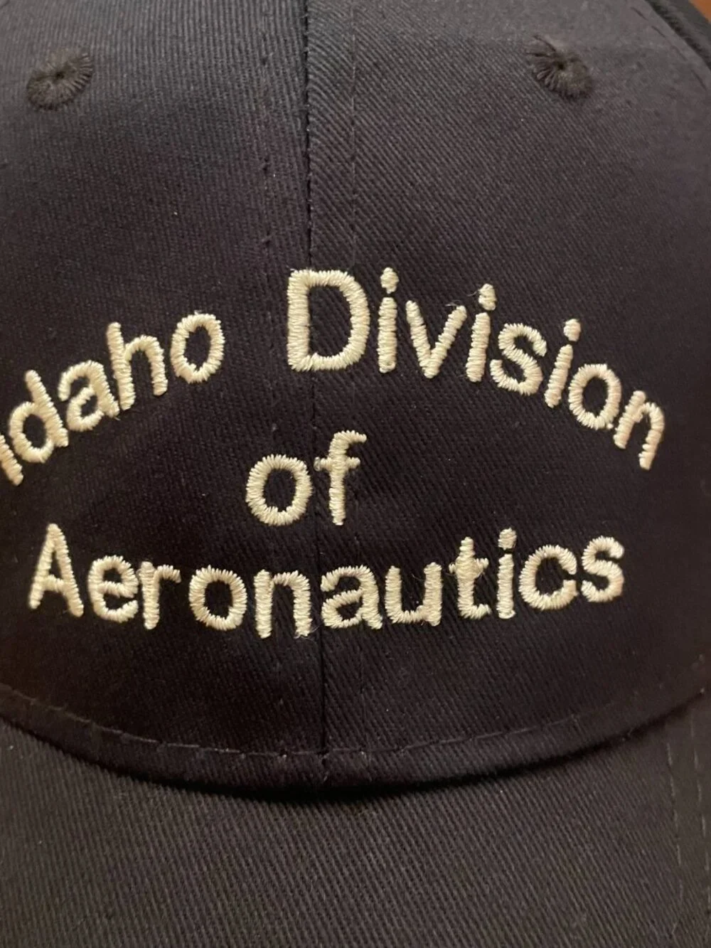 Idaho Division of Aeronautics Black Hook and Loop Baseball Hat Cap
